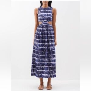 Altuzarra ashima cut out tie dye poplin midi dress